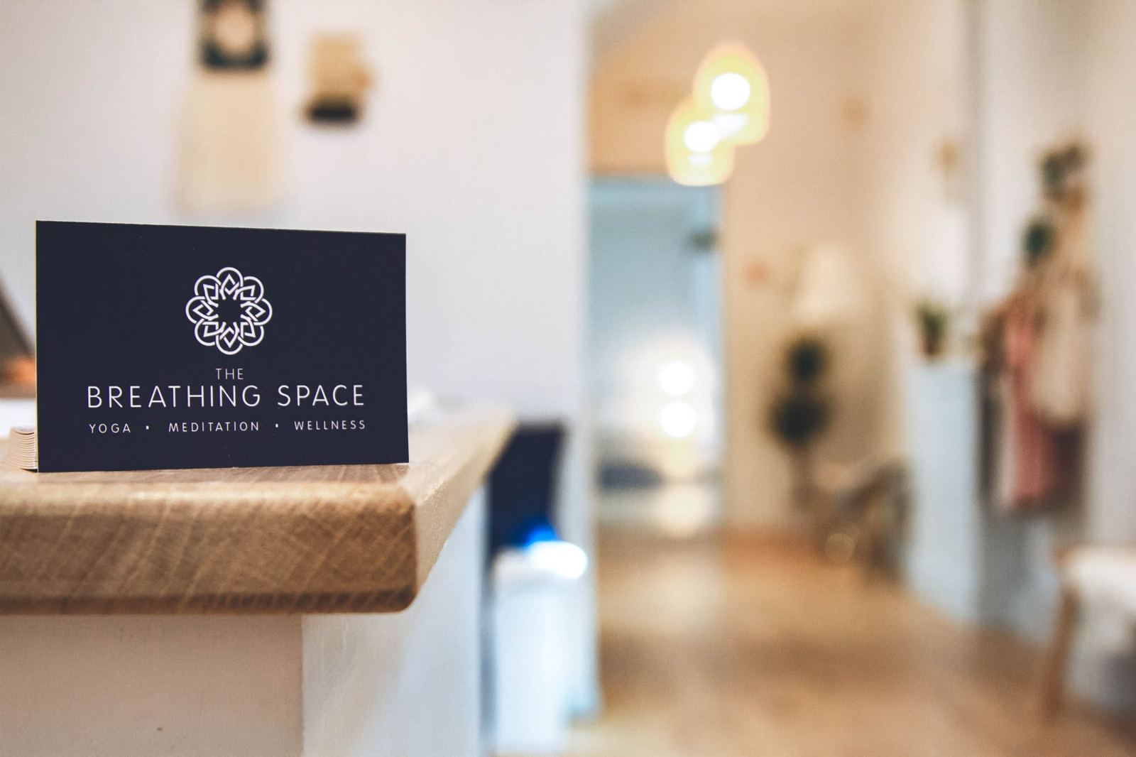 The Breathing Space sign on the reception desk